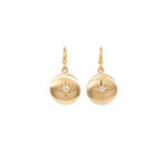Caroline Ellen Medium Lentil Earrings with Star Set Diamond