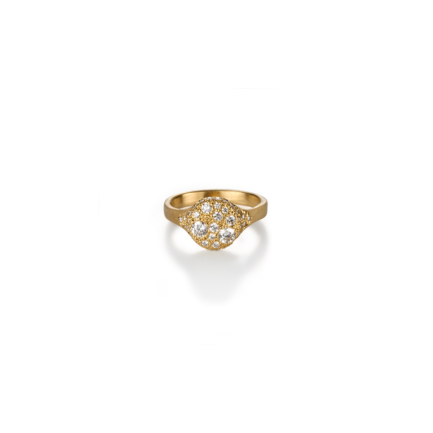 Caroline Ellen Pave Diamond Delicate Signet Ring