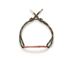 Luis Morais Large Link ID Bar with Rubies on Cord Bracelet