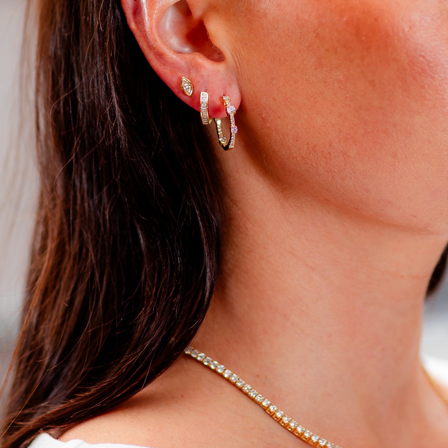 Anita Ko Bezeled Marquise Diamond Studs
