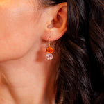 Irene Neuwirth 'Gemmy Gem' One-of-a-Kind Two Stone Earrings with Fire Opal and Kunzite