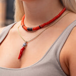 Dezso 9mm Coral Puka Necklace