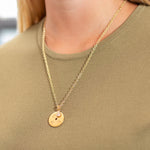 Caroline Ellen "Hope and Abundance" Large Disk Pendant with Diamond Teardrop