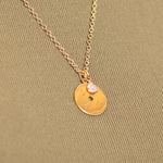 Caroline Ellen "Hope and Abundance" Large Disk Pendant with Diamond Teardrop