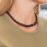 Dezso 9mm Classic Chocolate Shell and Coco Shark Fin Puka Necklace
