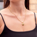 Caroline Ellen Medium Size Lentil Pendant with Black Diamond Star Pattern