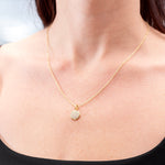 Caroline Ellen Small Pave Diamond Lentil Pendant Necklace
