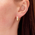 Caroline Ellen Diamond Pave Chunky Small Hoop Earrings