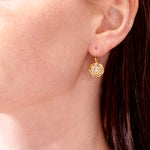 Caroline Ellen Pave Cognac Diamond Lentil Earrings