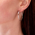 Caroline Ellen Flat Palladium White Gold Hoops