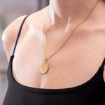 Caroline Ellen 'Hope & Abundance' Disk Pendant with Star Set Diamonds