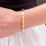 Caroline Ellen Narrow Flat Hinged Bracelet with Star Set Diamonds