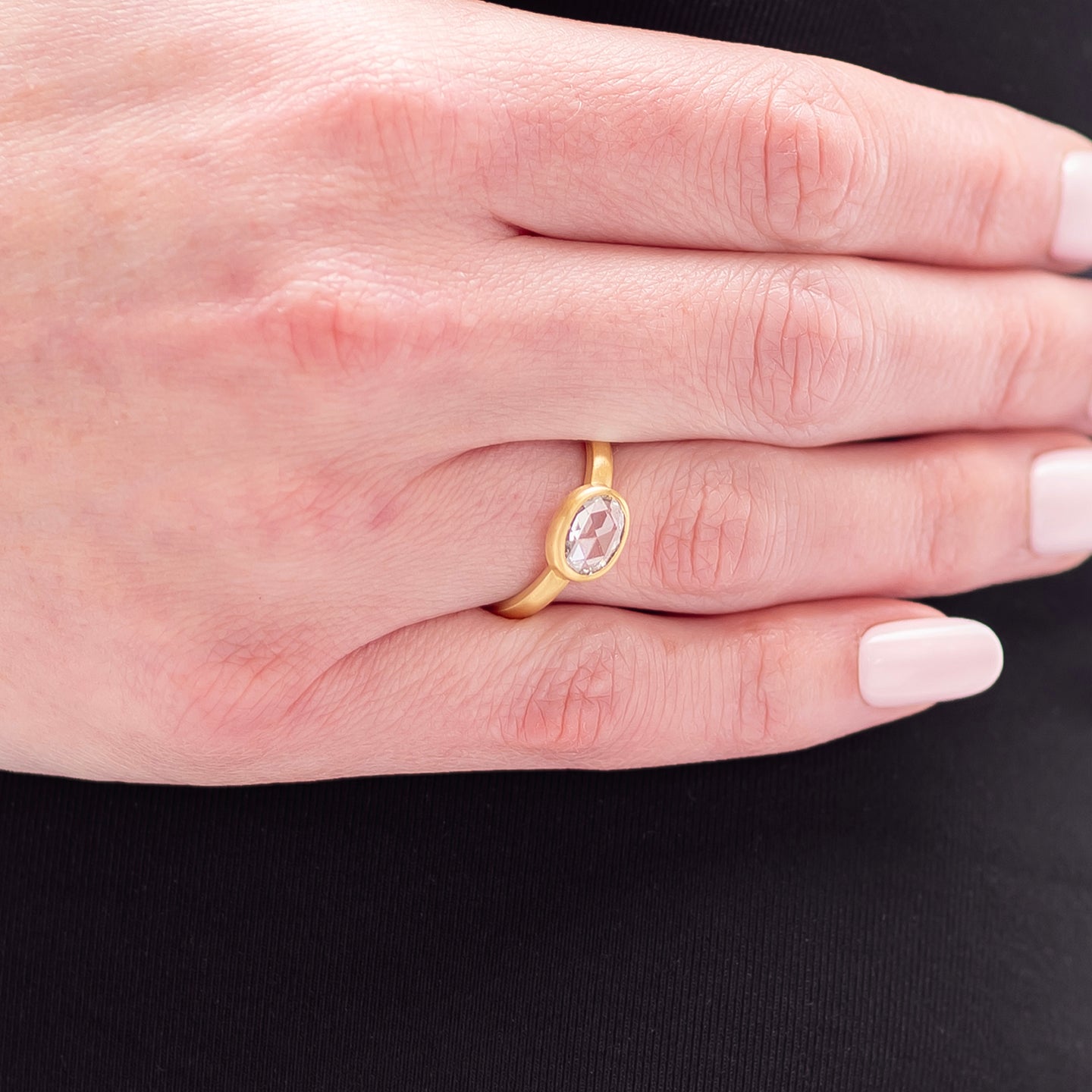 Caroline Ellen Oval Rose-Cut Diamond Ring