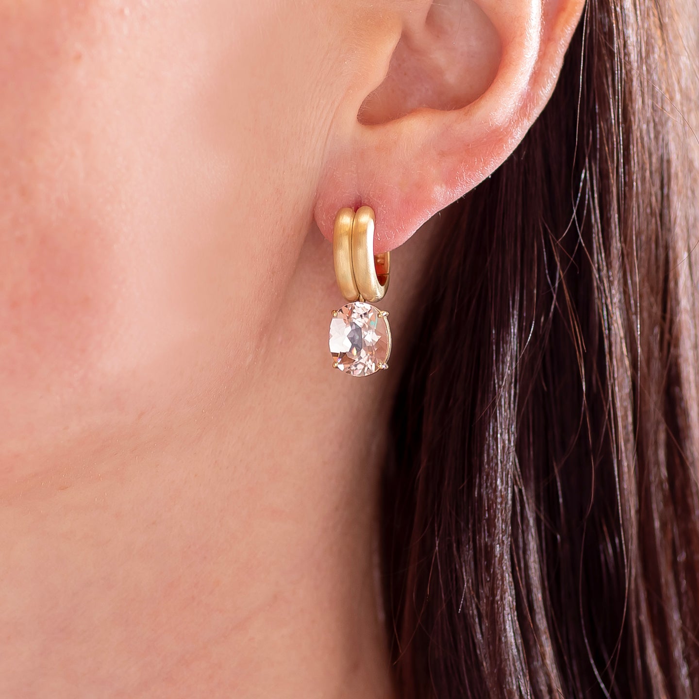 Irene Neuwirth One-of-a-Kind 'Heroic' Morganite Hoops