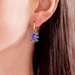 Irene Neuwirth One-of-a-Kind 'Gemmy Gem' Floret Earrings with Tanzanite and Sapphire
