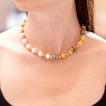 Sylva & Cie Murano Bead, Peruvian Opal, and Pearl Necklace