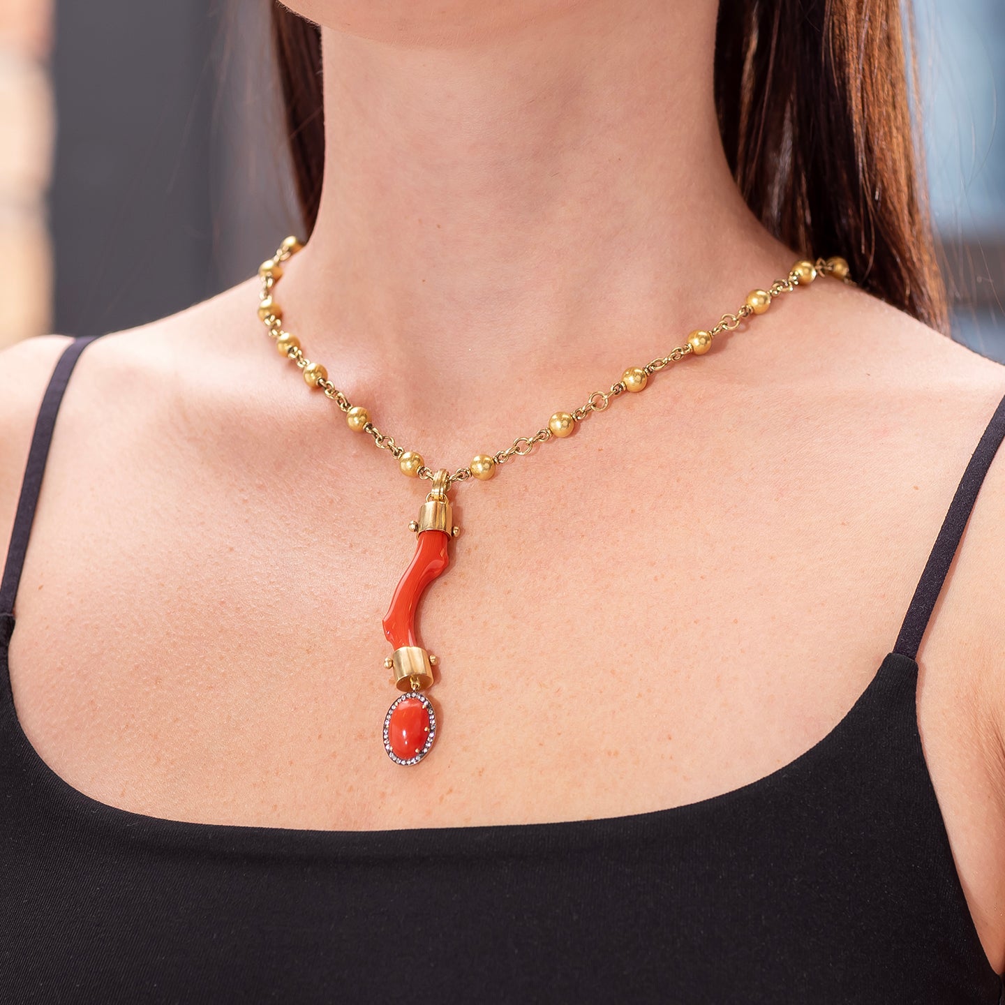 Sylva & Cie Coral Pendant