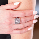 Sylva & Cie Grey Diamond Square Ten Table Ring