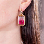 Harwell Godfrey One-of-a-Kind Tie Dye Bi-Color Tourmaline Drop Huggies