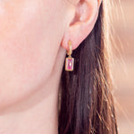 Harwell Godfrey One-of-a-Kind Tie Dye Bi-Color Tourmaline Drop Huggie Earrings