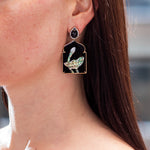 Silvia Furmanovich Onyx Lotus Earrings with Mother of Pearl, Abalone, and Diamond