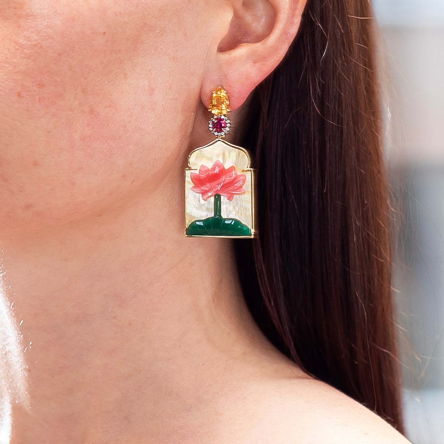 Silvia Furmanovich Windowpane Lotus Earrings