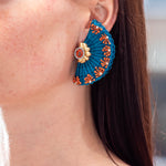 Silvia Furmanovich Fan Horse Mane Earrings with Fire Opal and Diamond