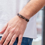 Shamballa Jewels 10mm Brown Sapphire & Black Diamond Pave Lock Bracelet