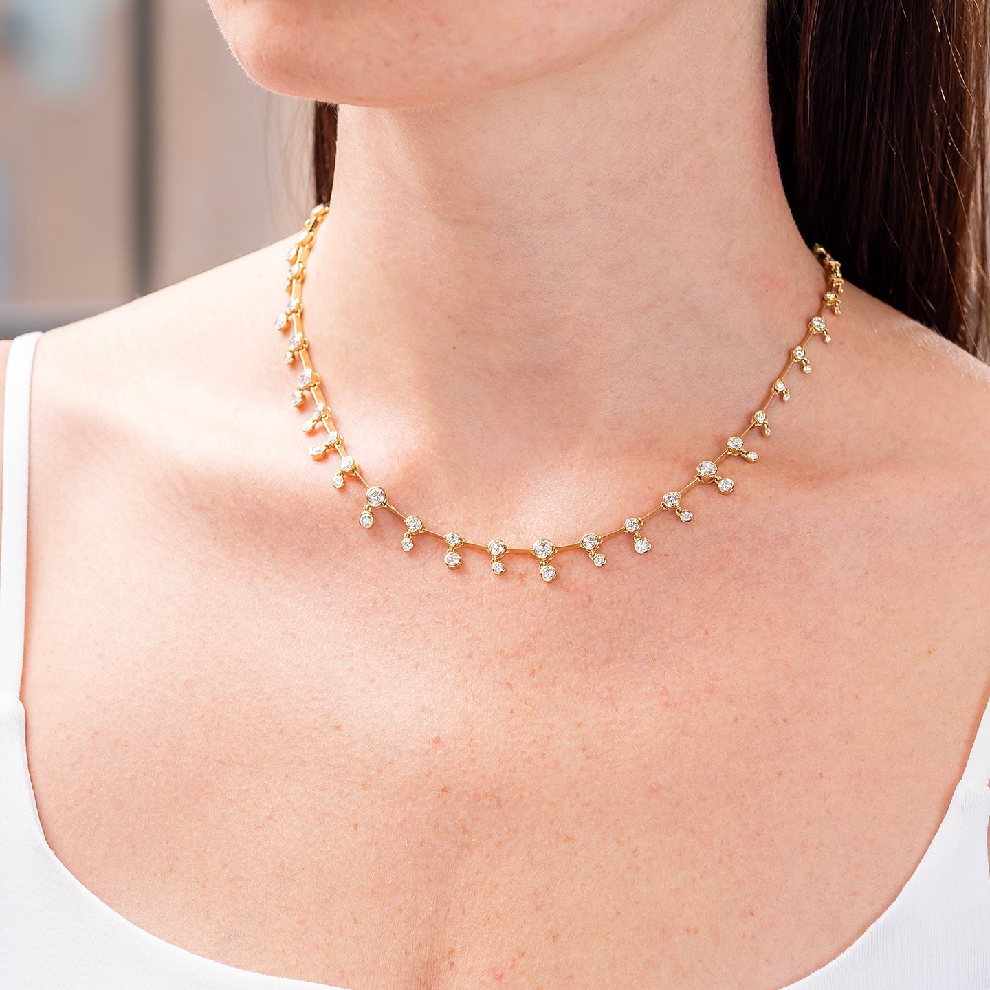 Ondyn Lina Dangling Diamond Necklace