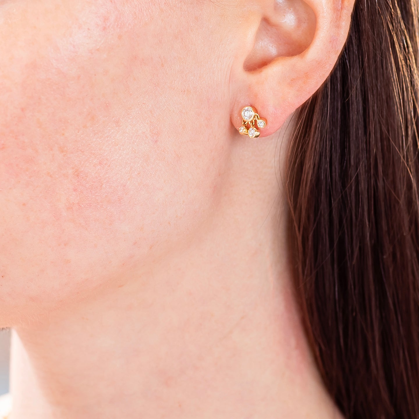 Ondyn Noor Triple Drop Diamond Studs