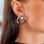 Nikos Koulis 'Oui' Diamond Earrings with Black Enamel