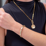Harwell Godfrey 5mm 'Juju' Diamond & Emerald Dot Dash Bangle