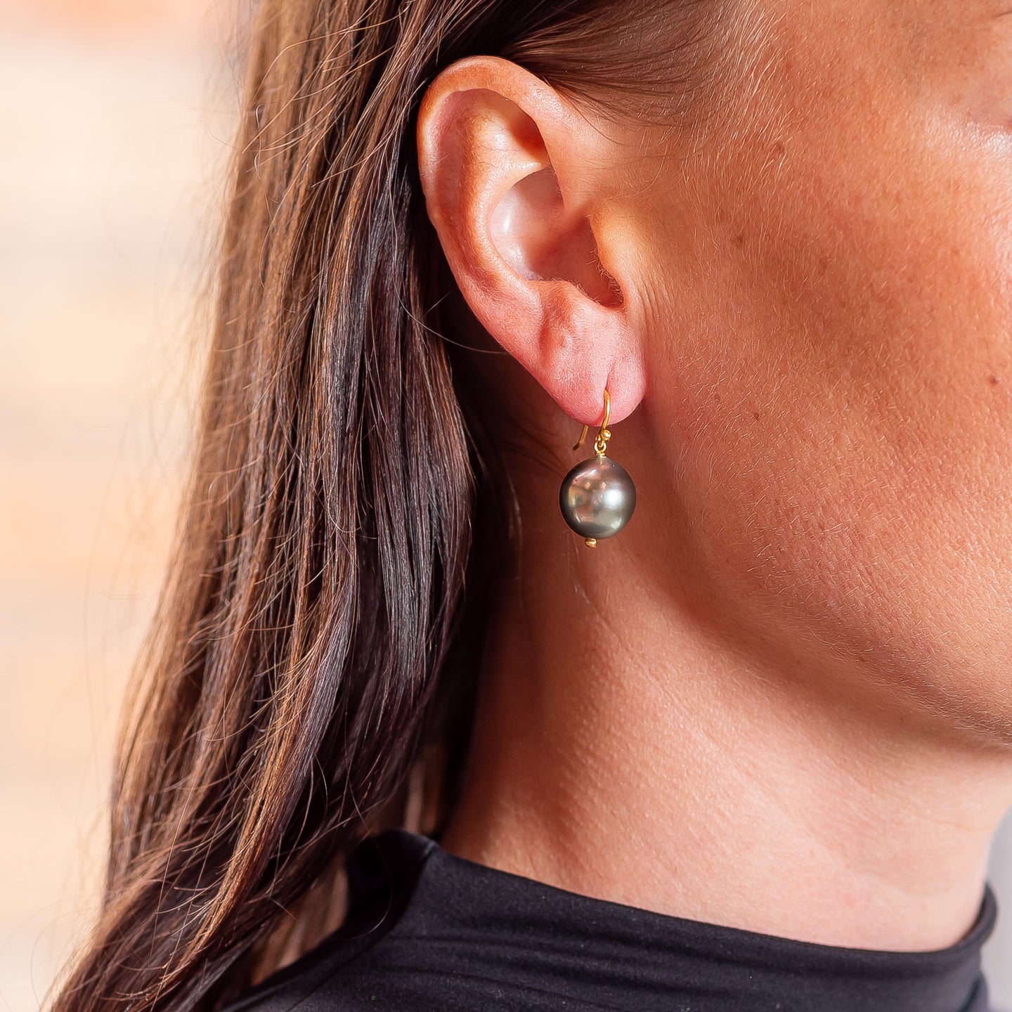 Caroline Ellen Tahitian Pearl Drop Earrings