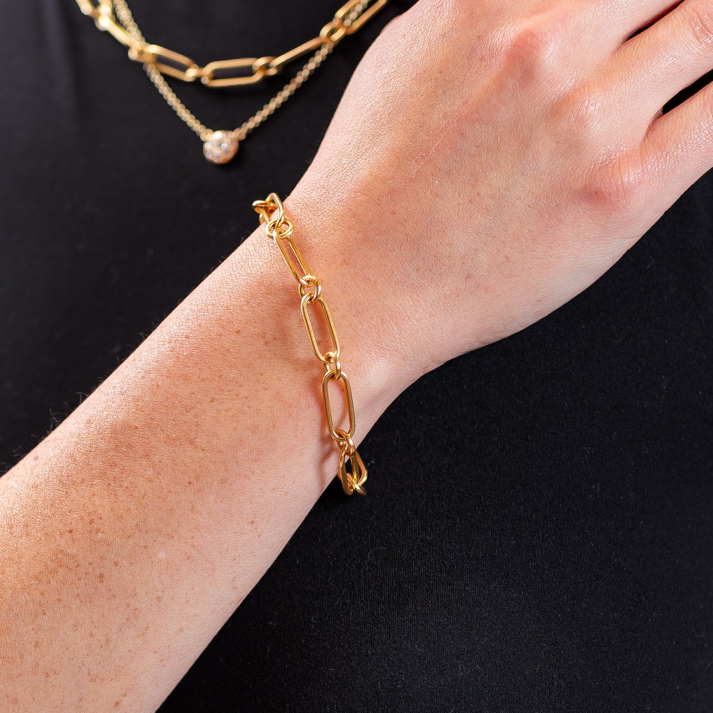 Caroline Ellen Flattened Heavyweight Paperclip Bracelet