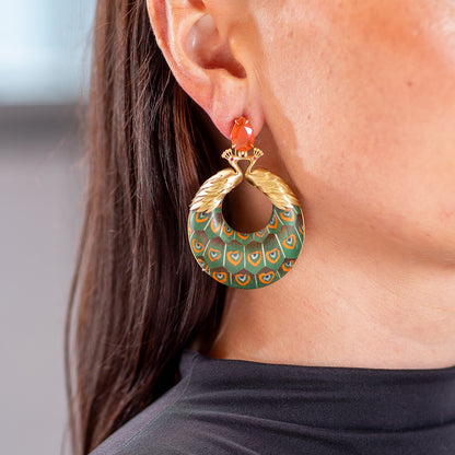 Silvia Furmanovich Quintessence Marquetry Peacock Earrings