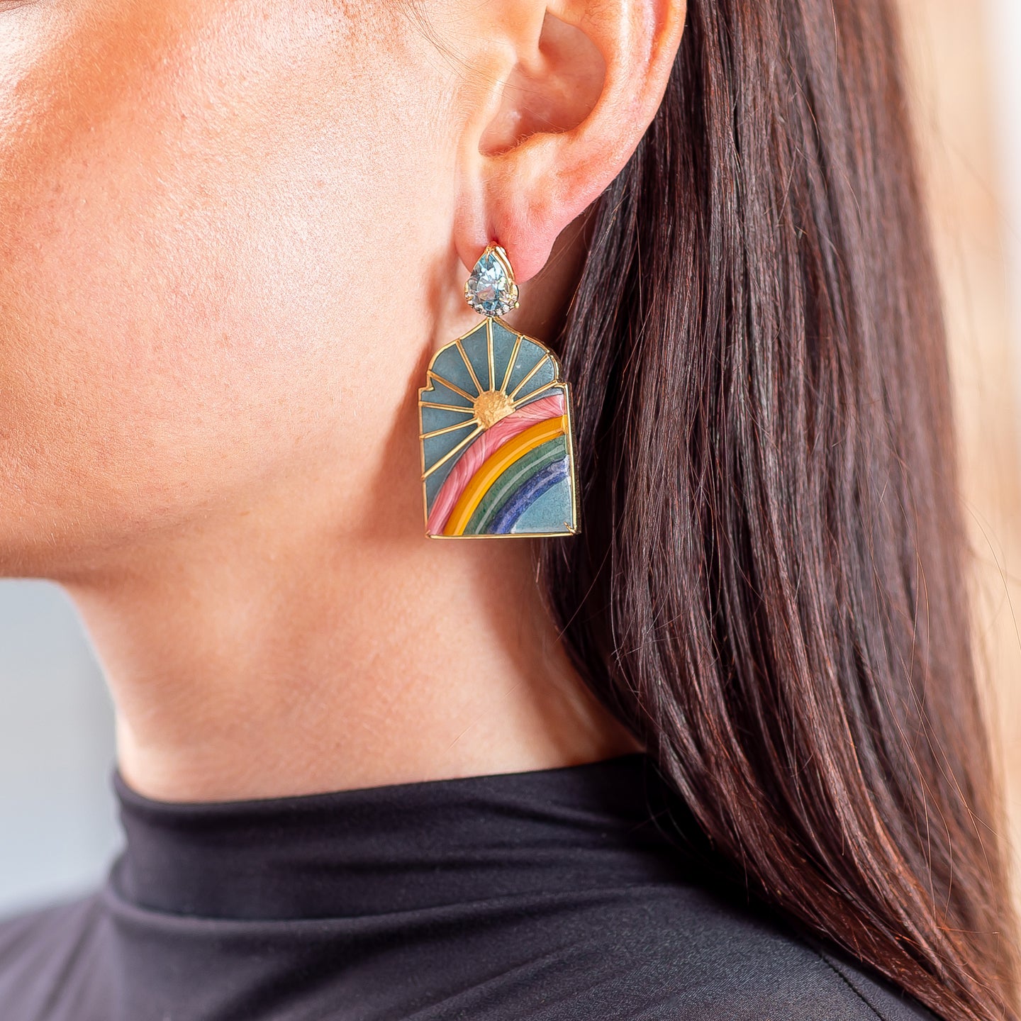 Silvia Furmanovich Triolate Rainbow Window Earrings