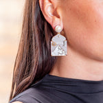 Silvia Furmanovich Quintessence Grey Jasper Mountain Print Window Earrings