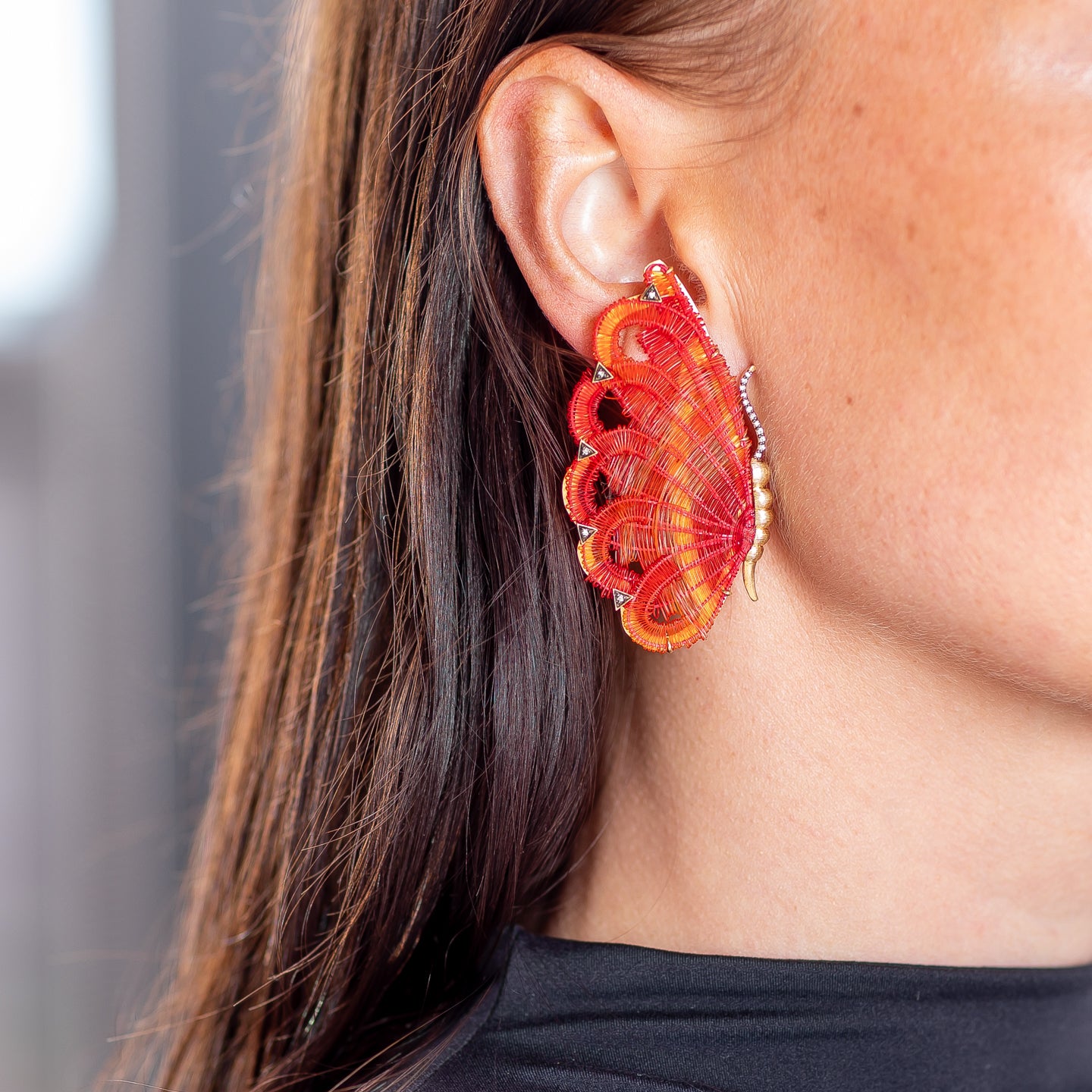 Silvia Furmanovich Horse Mane Butterfly Earrings