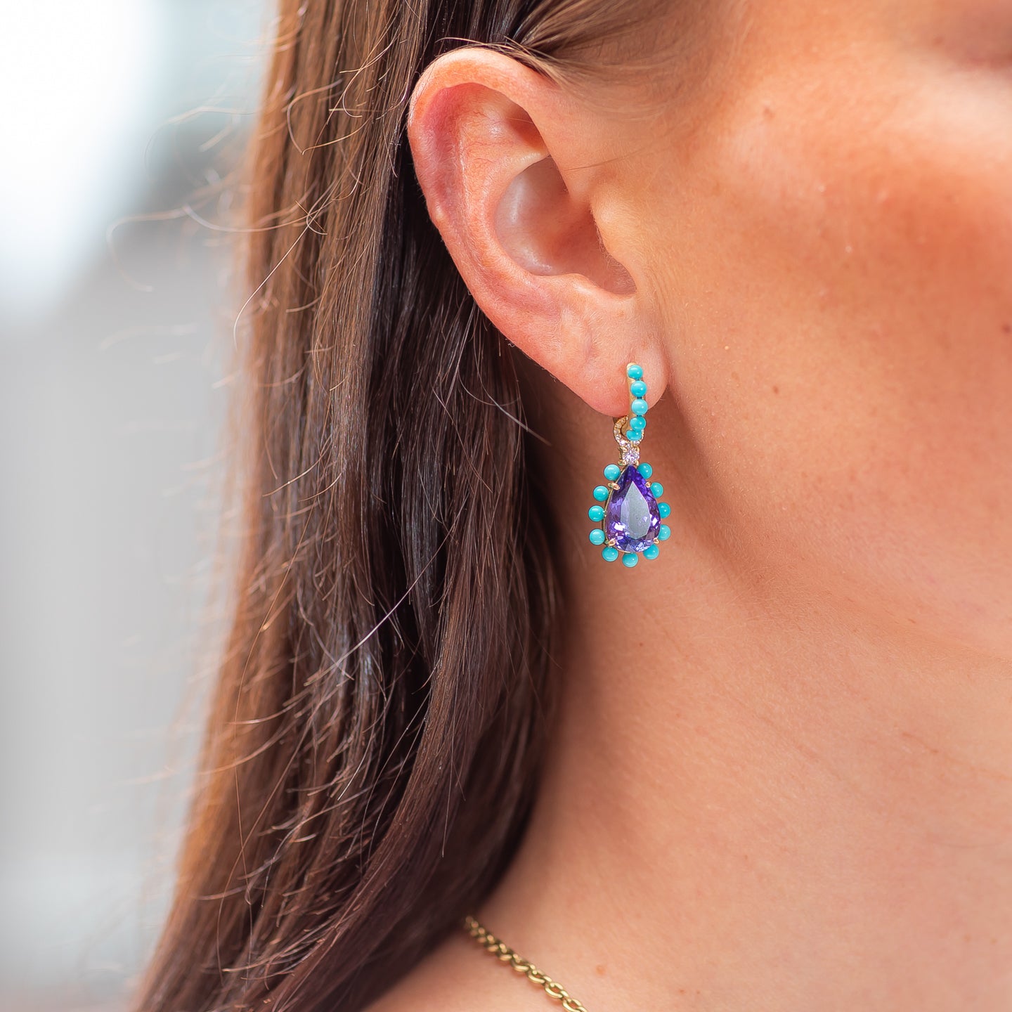 Irene Neuwirth 'Gemmy Gem' One-of-a-kind Studded Gem Drop Earrings