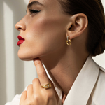 Caroline Ellen Small Round Doorknocker Earrings