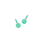 Irene Neuwirth Classic Studded Halo Mixed Jeweled Huggies with Chrysoprase and Turquoise