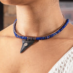Dezso 6mm Lapis Puka Necklace