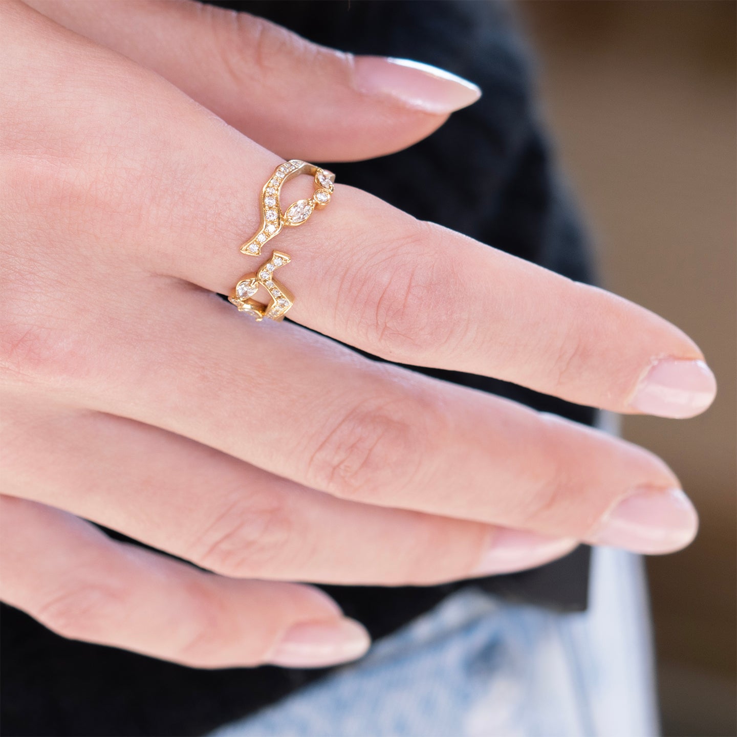 Milamore 'Kintsugi' Pave Diamond Ring II