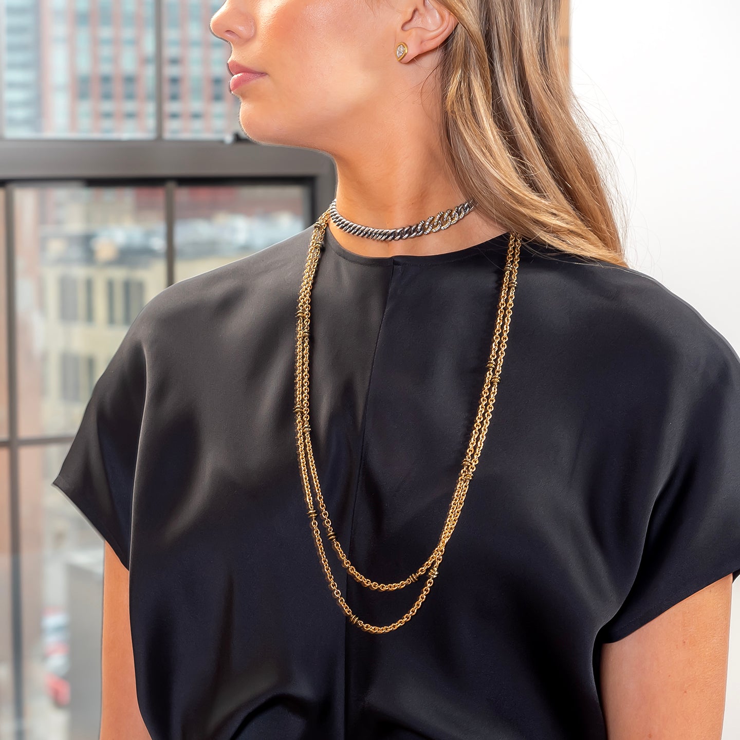 Sylva & Cie Double Strand Bead Necklace