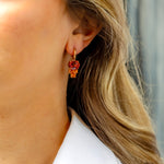 Irene Neuwirth 'Gemmy Gem' PInk Tourmaline and Spessartine Garnet Huggie Earrings