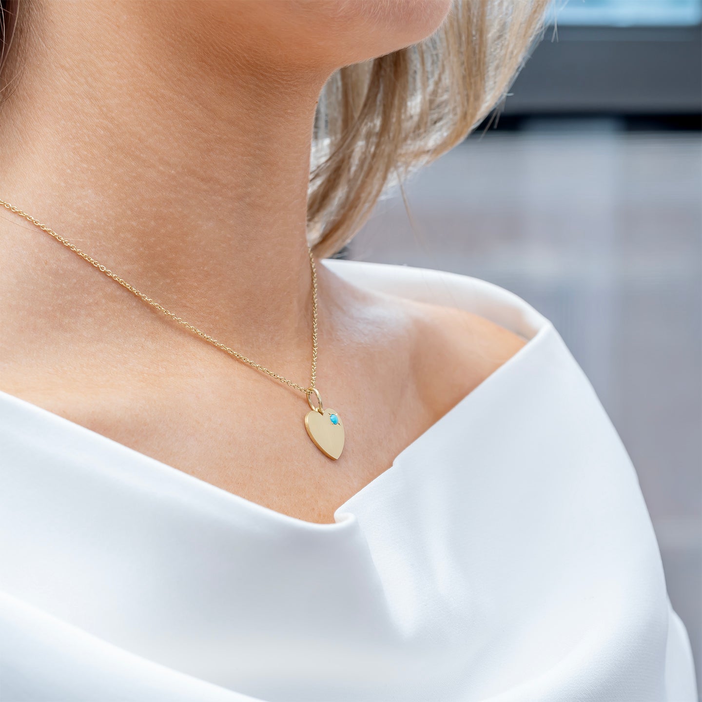 Irene Neuwirth Gold Classic 'Love' Pendant with Turquoise