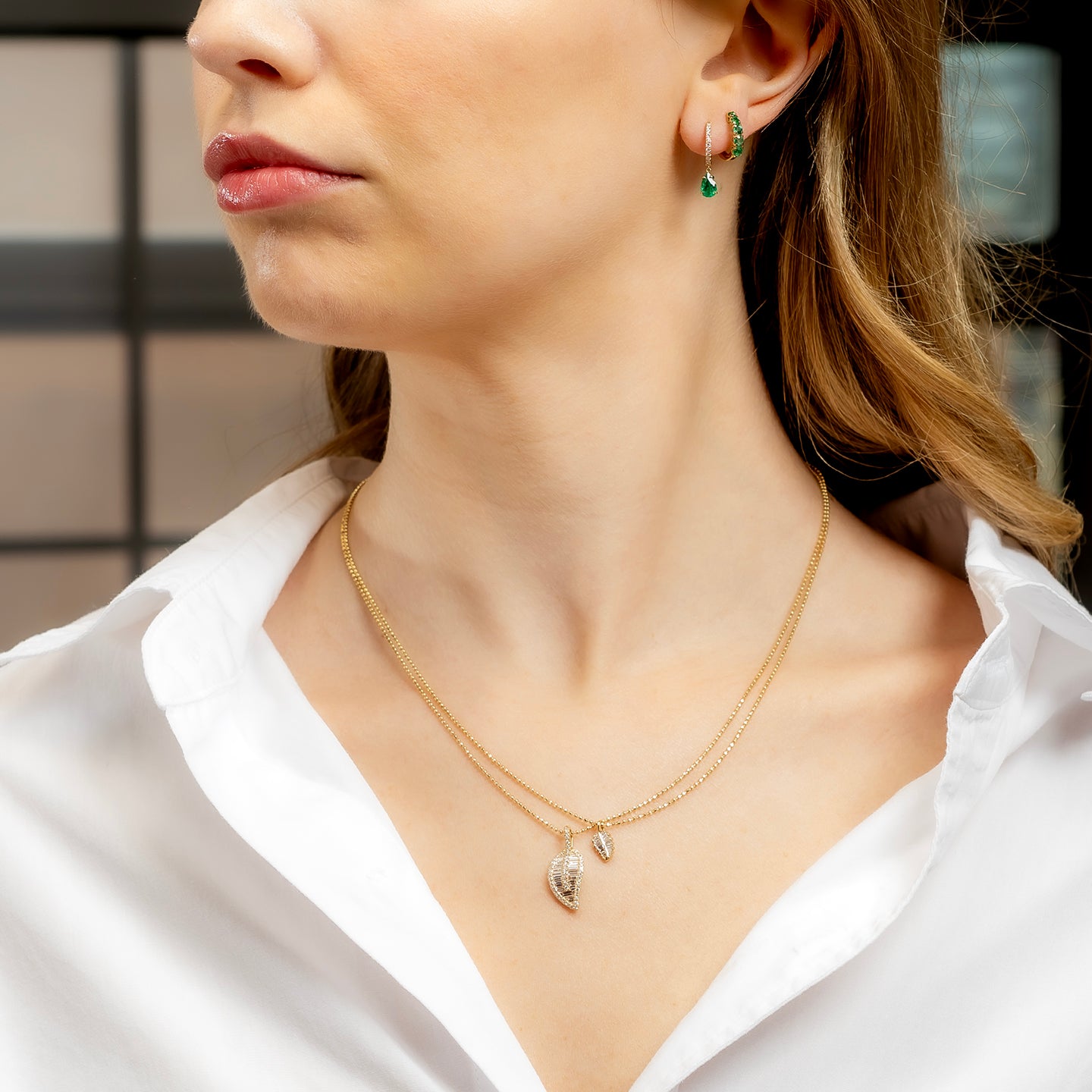 Anita Ko Small Palm Leaf Diamond Necklace