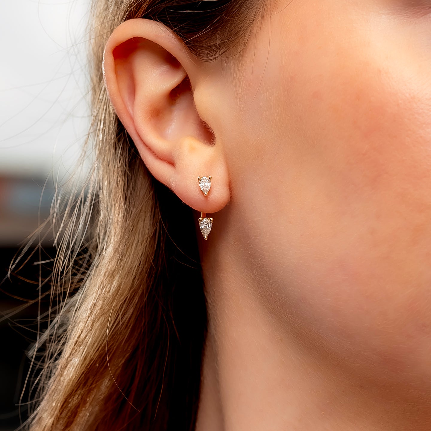 Anita Ko Pear Diamond Orbit Earrings