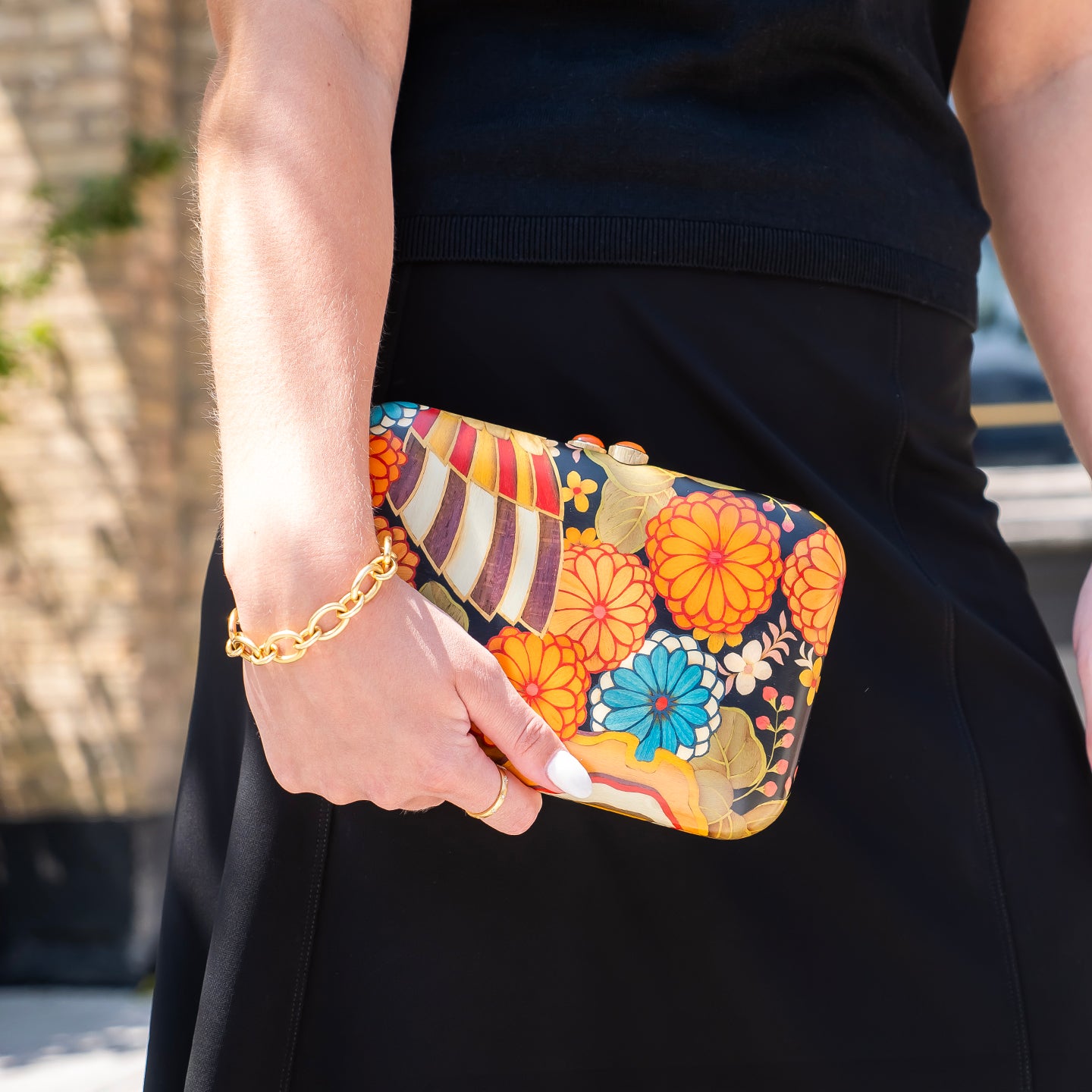 Silvia Furmanovich Chrysanthemum Marquetry Clutch