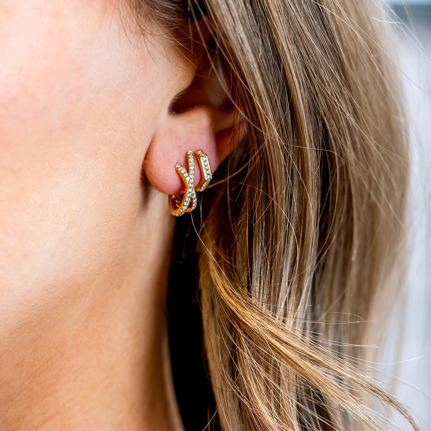 Eva Fehren Orbit X Small Hoop Earring